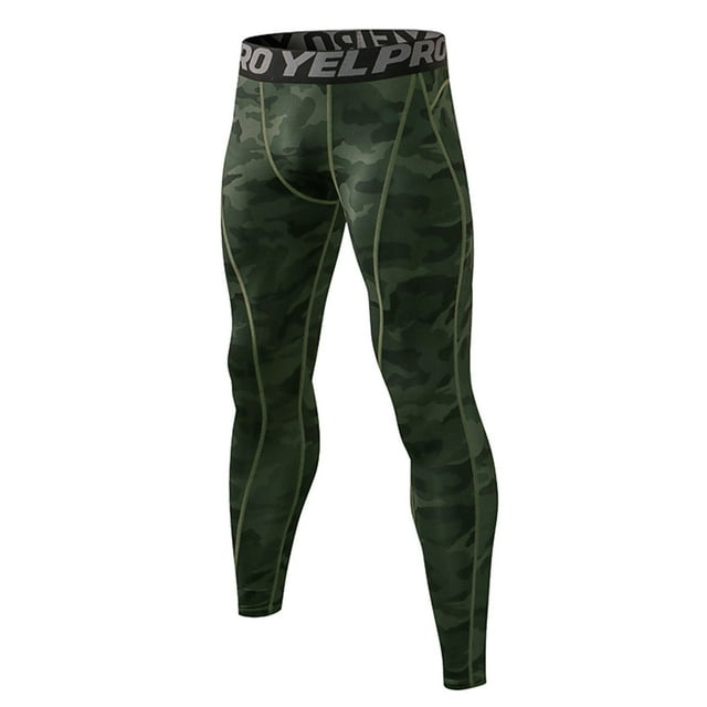 Men's Four Seasons Simple Exercise Compression Pants - Fitness Running Stretch Basketball Base Training - Polyester - Solid - All Sizes