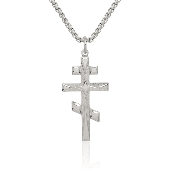925 Sterling Silver Eastern Russian Orthodox Holy Cross Necklace Religious Chain Pendant Jesus Christ Charm