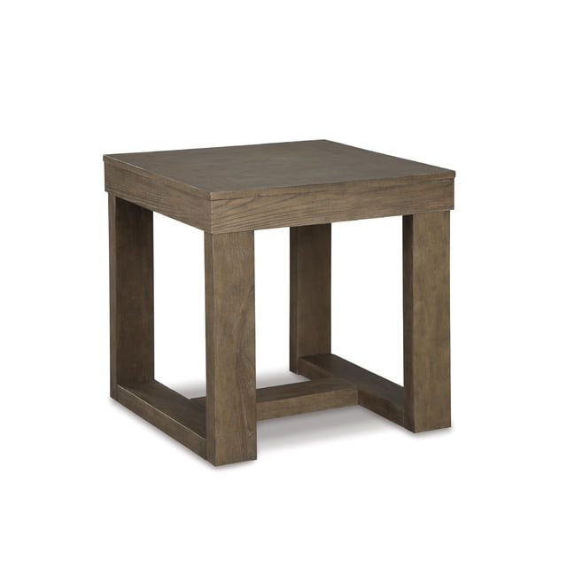 Bowery Hill Table d'Appoint Carrée en Brun Grisâtre