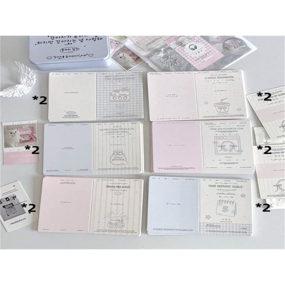 LNGOOR Aesthetic 12pcs Mini Folding Card Photo Card Packaging Cardboard Packaging Material Decoration Folding DIY Message Greeting Card Card