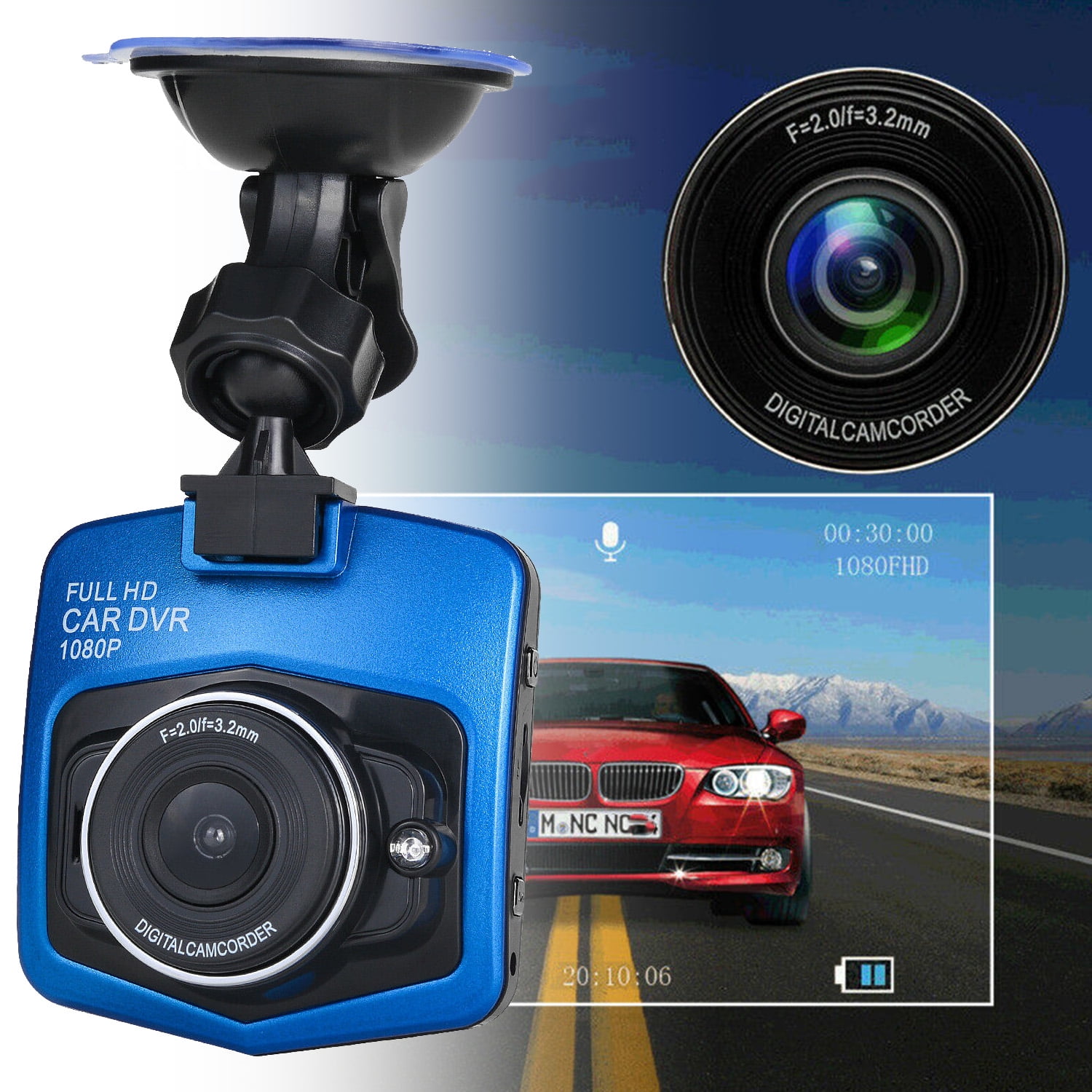 CAMECHO Dual Dash Cam 1080P Front and Inside Dash Camera for Cars 2 Channel  Dashcam, 3.16 IPS Screen, IR Night Vision, Loop Recording, 24hr Parking