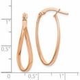 thumbnail image 5 of 10k Rose Gold Polished Hinged Hoop Earrings (26x12), 5 of 6