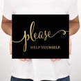thumbnail image 5 of Please Help Yourself Black and Metallic Gold Wedding Signs, 5 of 7