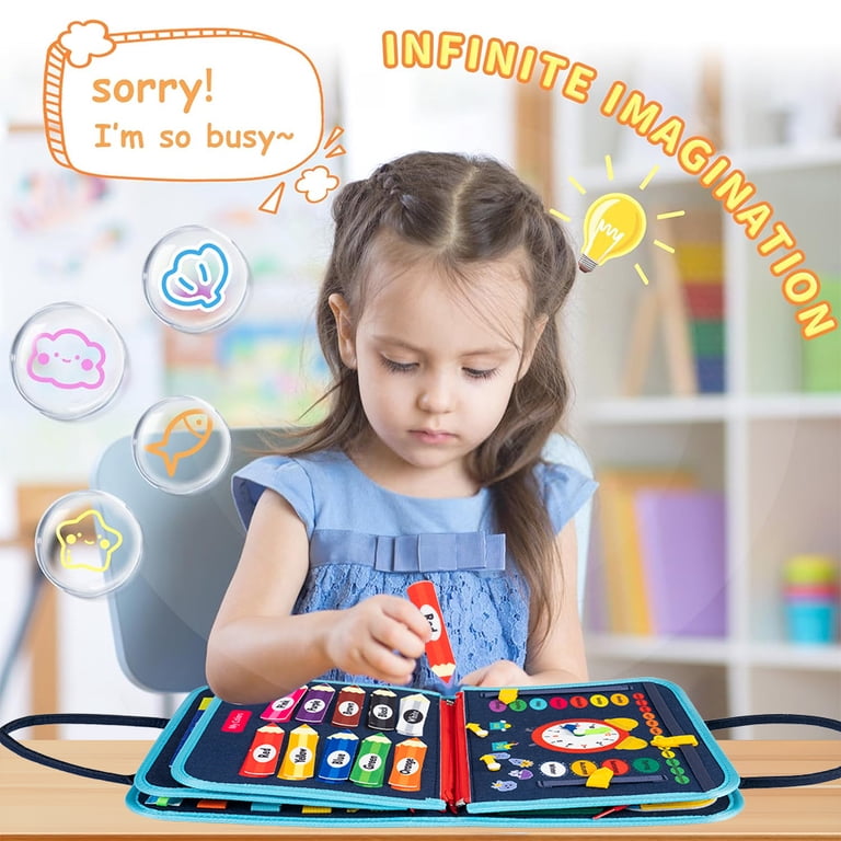 COWIN Busy Board Montessori Toy, 8 Pages, Ages 1-4 photo 7