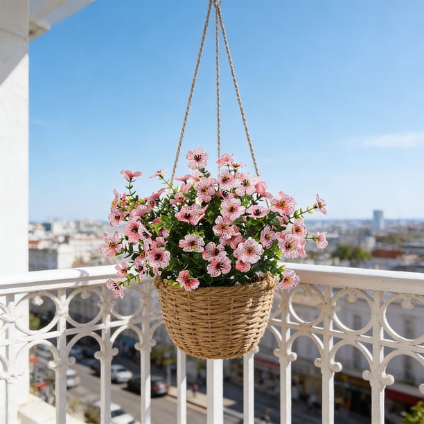 Artificial Eucalyptu And Violet Plastic Flowers Outdoor Home And Garden Decorative Bouquets