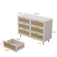 thumbnail image 4 of Hassch 43" Rattan Dresser for Bedroom, Chest of 6 Drawers, Clothes Storage Cabinet for Living Room, Hallway, White, 4 of 7