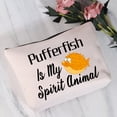 thumbnail image 2 of Spirit Animal Cosmetic Makeup Bag Pufferfish Lover Gift Pufferfish Is My Spirit Animal Cosmetic Zipper Pouch Bag Sea Animals Pufferfishes Lover Gift, 2 of 6