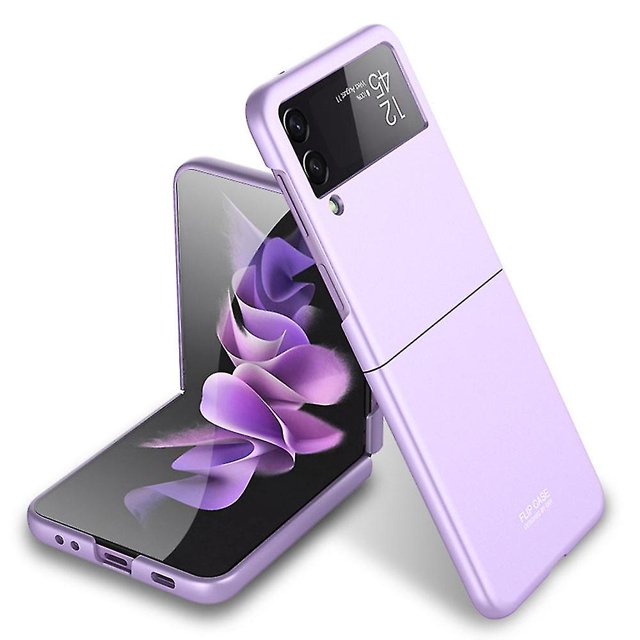 Funda Samsung Galaxy Z Flip 3 5g - Funda Protectora Púrpura Plástica Dura y Delgada Afortunado Sencillez