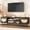 Natural Walnut, variant on TV Stand for 55/60/65 inch TV, Modern Entertainment Center with Storage, Rattan TV Stands with 2 Cabinets & Adjustable Shelf, TV and Media Console for Living Room, Bedroom, Walnut