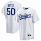 thumbnail image 1 of Camiseta clásica de béisbol blanca de local de Mookie Betts de Los Angeles Dodgers con número de estrella bordado-S, 1 of 2