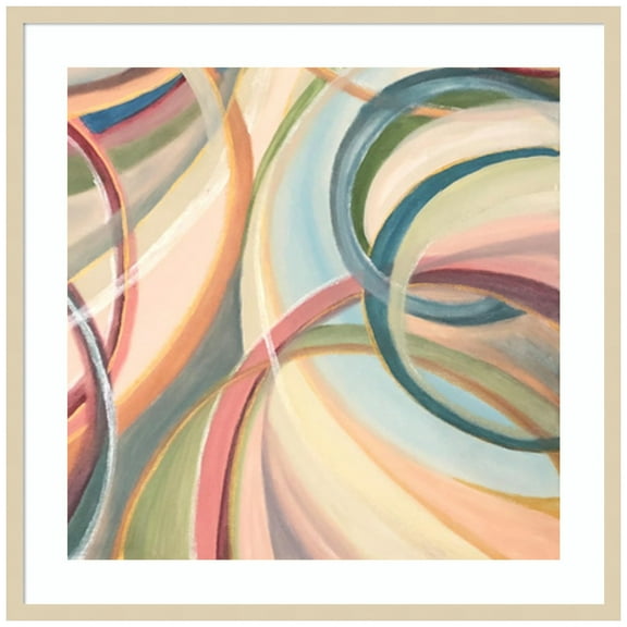 Amanti Art Overlapping Rings III Wood Framed Wall Art Print