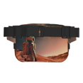 thumbnail image 3 of Fotbe Astronaut On Mars A Cangurera Cuadrada con Estampado de Doble Capa, Bolsa de Cintura Ajustable Mini para Hombres y Mujeres, 3 of 9