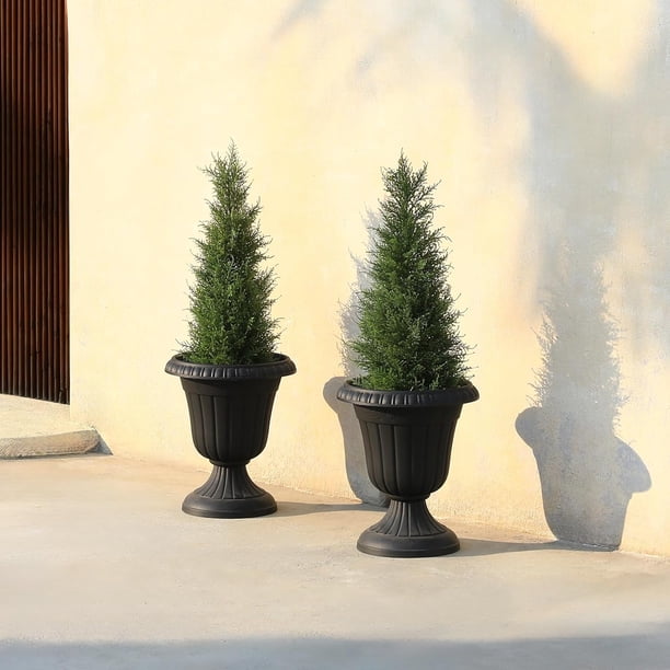 Lot de 2 cyprès artificiels, 61 cm, arbres topiaires artificiels d Lot de 2 cyprès artificiels, 61 cm, arbres topiaires artificiels d