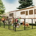 thumbnail image 3 of Emorefun Metal Fence Panels, 8 Panels Portable Dog Playpen with Gate for Indoor, Outdoor, RV Camping, 24"H, Black, 3 of 7
