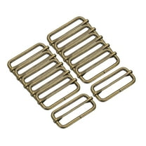 12PCS Metal Slide Adjustable Buckle 2" Adjuster Webbing Strap Slider for Belt Bags Backpack Replacement Bronze