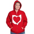 thumbnail image 4 of Ohio Home State Love Map Shape Heart Womens Plus Size Graphic Zipper Hoodie Brisco Brands 2X, 4 of 5