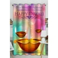 thumbnail image 1 of Cortina ABPHQTO Ilustración Burning Diya Happy Diwali 130x210 cm, 1 of 1