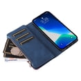 thumbnail image 3 of Case for iPhone 14 Pro Max 6.7" 2022, Detachable Lanyard Zipper Wallet PU Leather & Soft Shockproof TPU Shell Card Slots Flip Kickstand Secrure Wrap Full Body Protective Wallet Case, Blue, 3 of 11