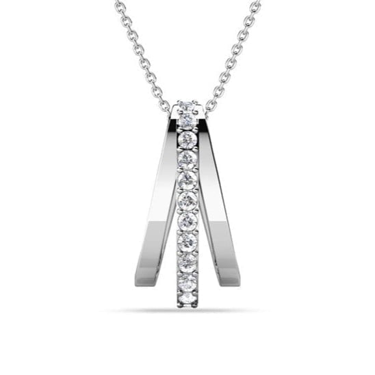 Cate & Chloe Bella 18k White Gold Plated Pendant Necklace with Swarovski Crystals Gift for Women