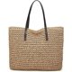 thumbnail image 1 of Straw Bag For Women, Summer Beach Bags Solid Color Womens Straw Purse Big Tote With Pom Poms, 1 of 4