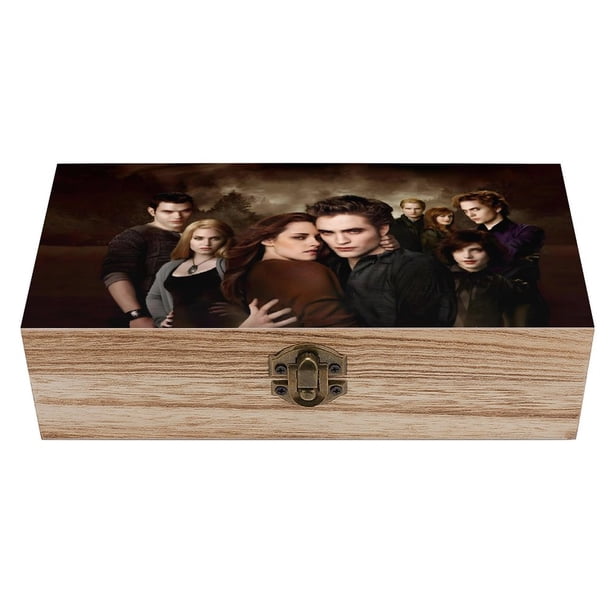 Crepúsculo Caja Organizadora de Madera Rústica - Caja Decorativa Multifuncional para Escritorio, Hogar, Oficina, Joyas y Manualidades