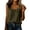 Army Green, variant on Womens Cotton Linen Tank Tops Ruffled Round Neck Button Side Open Back Blouse Tops Casual Summer Dressy Tops