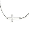 Sterling Silver Large D/C Sideways Cross Necklace