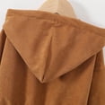 thumbnail image 4 of Girls Corduroy Jacket Hooded Cropped Zip-Up Lightweight Fall Coffee,Size 8 T, 4 of 9