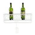 thumbnail image 6 of Wall Mount Metal Wine Rack Bottle Champagne Glass Holder Storage Bar Accessory with Shelf White, 6 of 8