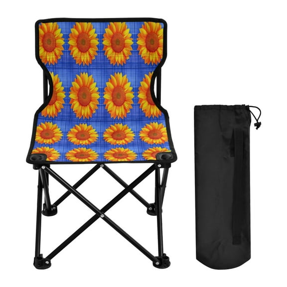 Folding Chair Camping Chair For Camping Picnicking Outdoor Beach and Travel Quilted Seamless Sunflowers Pattern