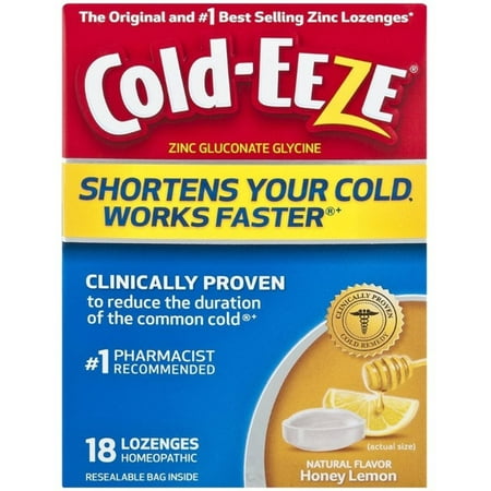 COLD-EEZE Lozenges All Natural Honey Lemon 18 ea (Pack of 3)