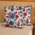 thumbnail image 2 of 4th of July Pillow Covers 18x18 Set of 2 Blue Red Flower Throw Pillows Patriotic Independence Memorial Day Decorative Pillowcase Linen Outdoor Farmhouse Floral Cushion Case for Couch Decor, 2 of 6