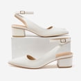 thumbnail image 3 of Pennysue Women's Low Heel Sandals Pointed Toe Ankle Strap PU Leather Dress Shoes Block Heel Summer Casual sandals, 3 of 5