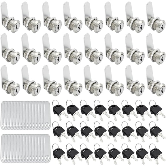 30 Pack Cabinet Locks with Keys 5/8" Cam Locks Keyed Alike Tool Box Lock