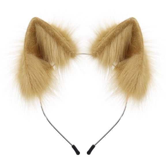 Handmade Animal Cat Ears Headband Furry Wolf Hairhoop Headwear for Festive Celebrations and Imaginative Play