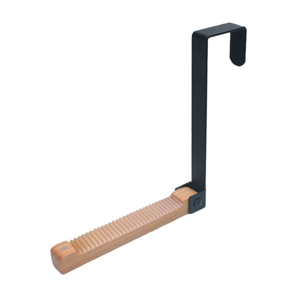 Perchero plegable para puerta, portátil, resistente, con tira antideslizante. Negro