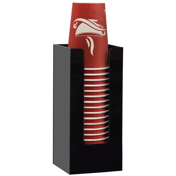 Samhe Coffee Cup Dispenser, Acrylic Cup and Lid Organizer fits 5 to 16 oz Disposable Paper & Plastic Cups