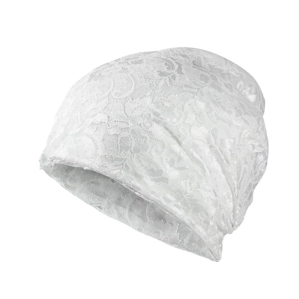 Qarigey Gorro de nailon y LICRA para mujer, gorros con estilo, accesorios ajustables para la cabeza, gorro de punto, tocado de otoño, azul Sombreros Blanco Qarigey AP011230-04