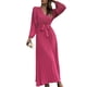 thumbnail image 3 of Vestido largo de mujer Nikou corte A escote en V plisado S M L XL 2XL, 3 of 6