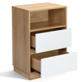 thumbnail image 4 of GZXS 2-Drawer Night Stand, 15.7" Small Side Table with Shelf, Modern End Table for Bedroom, Living Room, Easy Assembly, White & Oak, 4 of 4