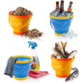 thumbnail image 2 of Foldable Beach Bucket Set, 3PCS Collapsible Beach Bucket Sand Buckets for Beach, Collapsible Sand Toys for Beach Party, Fun Summer Activities, Travel Sand Toys, 2 of 5
