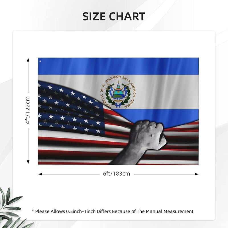 Usa American Flag And El Salvadoran El Salvador Flag Flag 4x6 Ft Double-Sided Printing Thickened Three-Ply Fabric Outdoor Flags Banner Decorations