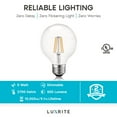 thumbnail image 4 of Luxrite G25 Vintage Dimmable LED Globe Light Bulbs 5W=60W 5000K Bright White, 550 Lumens, E26, 12-Pack, 4 of 7