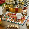 thumbnail image 3 of mubwai Gingerbread Candy Cane Blue Christmas Placemats Set of 4, 12x18 Inch Seasonal Table Mats for Party Kitchen Dining Decoration, 3 of 6