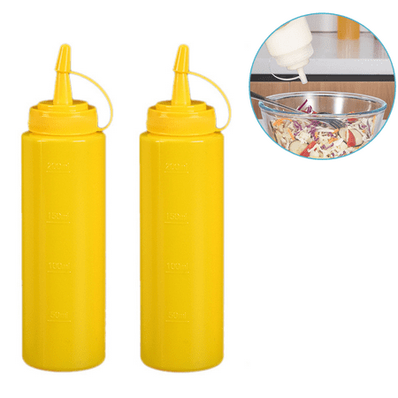 

Squeeze Bottles with Caps Plastic Squeeze Dispensers Squeezy Sauce Bottles for Sauce BBQ Hot Sauce and Olive Oil Yellow 8oz