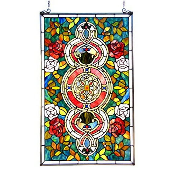 CHLOE Lighting EUREKA SONARATiffany-glass Victorian Window Panel 20x32