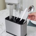 thumbnail image 2 of Stainless Steel Kitchen Utensil Holder with 4 Divided Compartments, 2 of 5