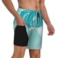 thumbnail image 3 of Goofa Teal Turquoise 1 Printed Men's Swim Trunks Board Shorts Quick Dry Mens Swimming Trunks with Compression Liner,Breathable Fit Hawaii Beach Shorts-Large, 3 of 9