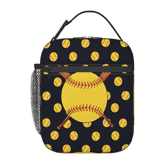 Baseball Lunch Bag Portable Thermal Lunch Box for Men and Women