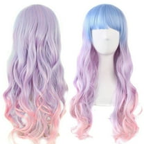 26 Wavy Multi-Color Lolita Mermaid Cosplay Party Wig Light Blue, Pink, Purple